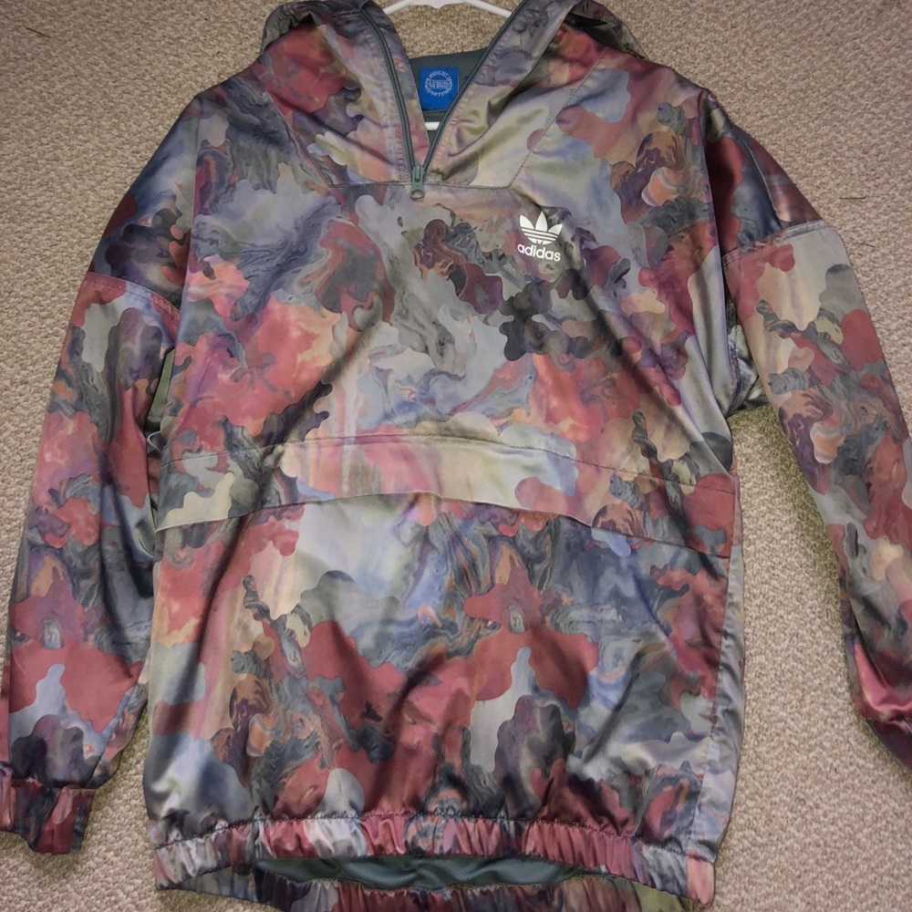 adidas multi colored windbreaker
